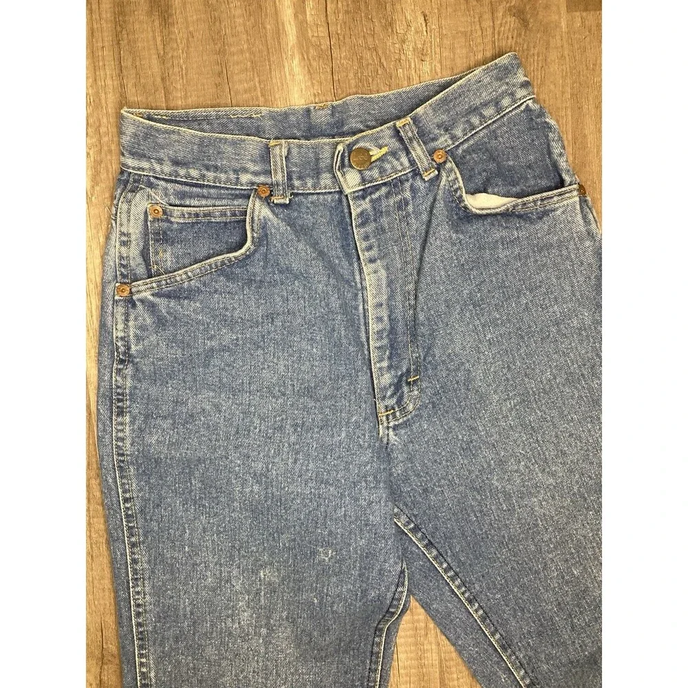 Y2K Vtg Lee Riders Womens 9 High Rise Mom Straight Jeans Blue Denim 26x30 USA - Picture 5 of 7